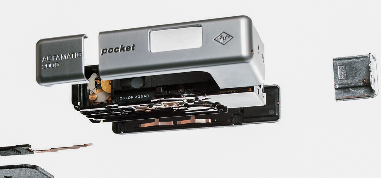 Suspended electronics photographed mid-air